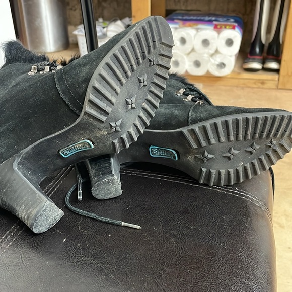 Size 6.6 waterproof leather suede high heel winter boots - Picture 6 of 8